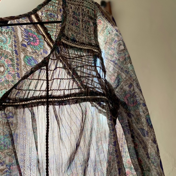 American Eagle Sheer Bohemian Blouse - Picture 5 of 6